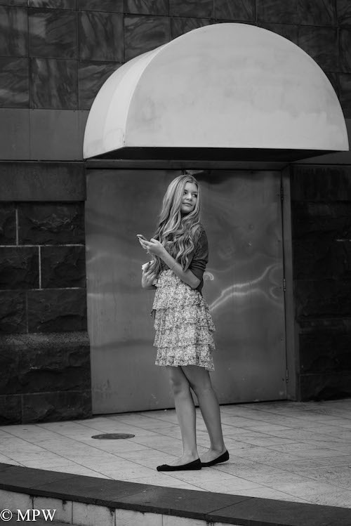 Auckland City street photo, Queent St, black and white